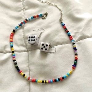 Rainbow Beaded Necklace Choker